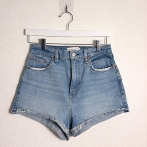 Abercrombie & Fitch Light Blue High Rise Mom shorts